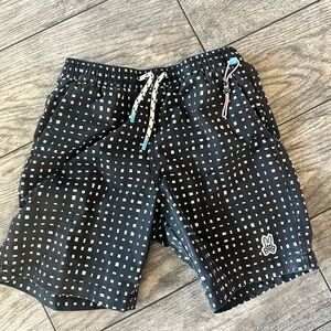 Psycho Bunny Black and White Athletic Shorts